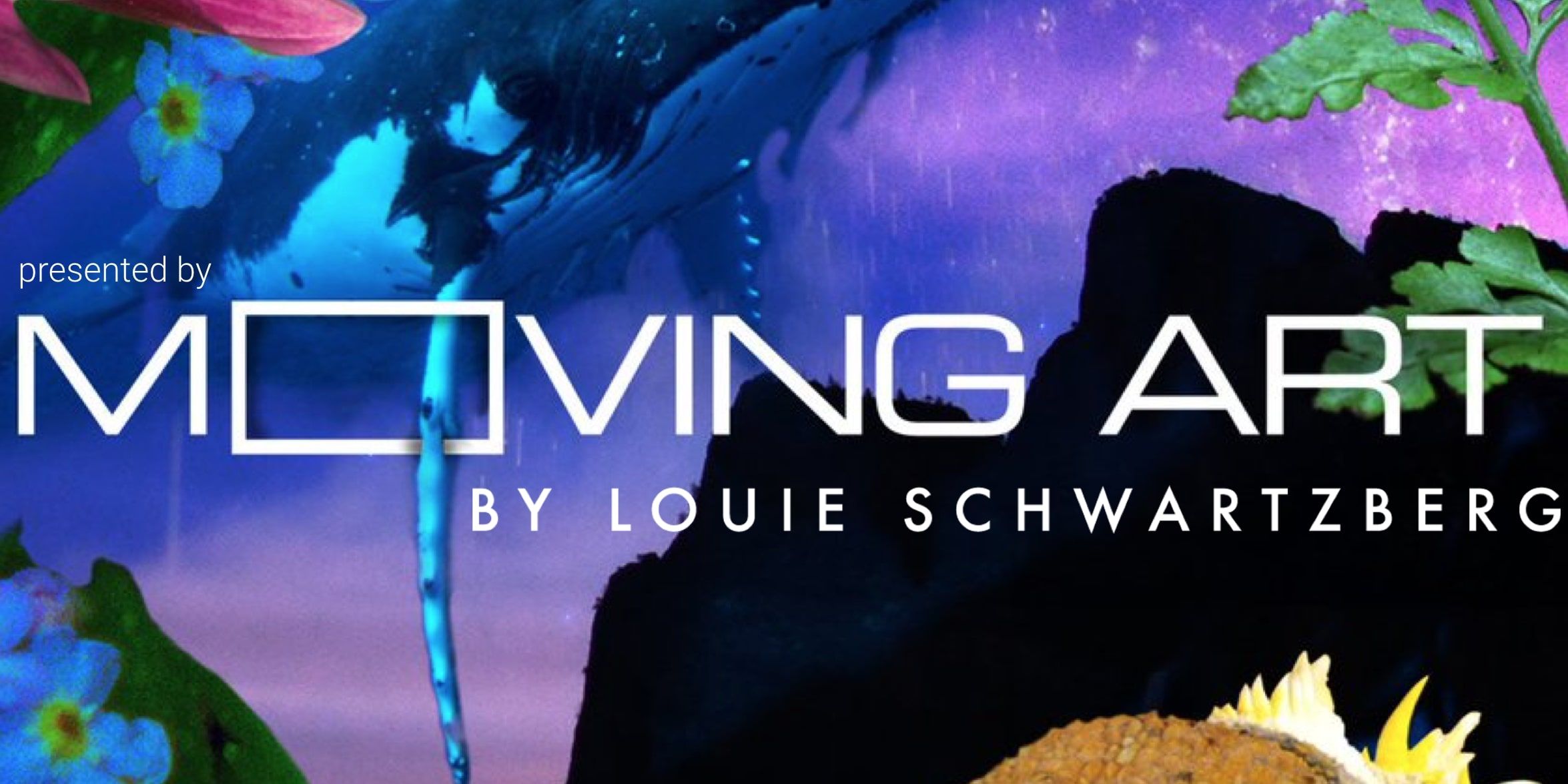 Colorful title screen of Moving Art with text