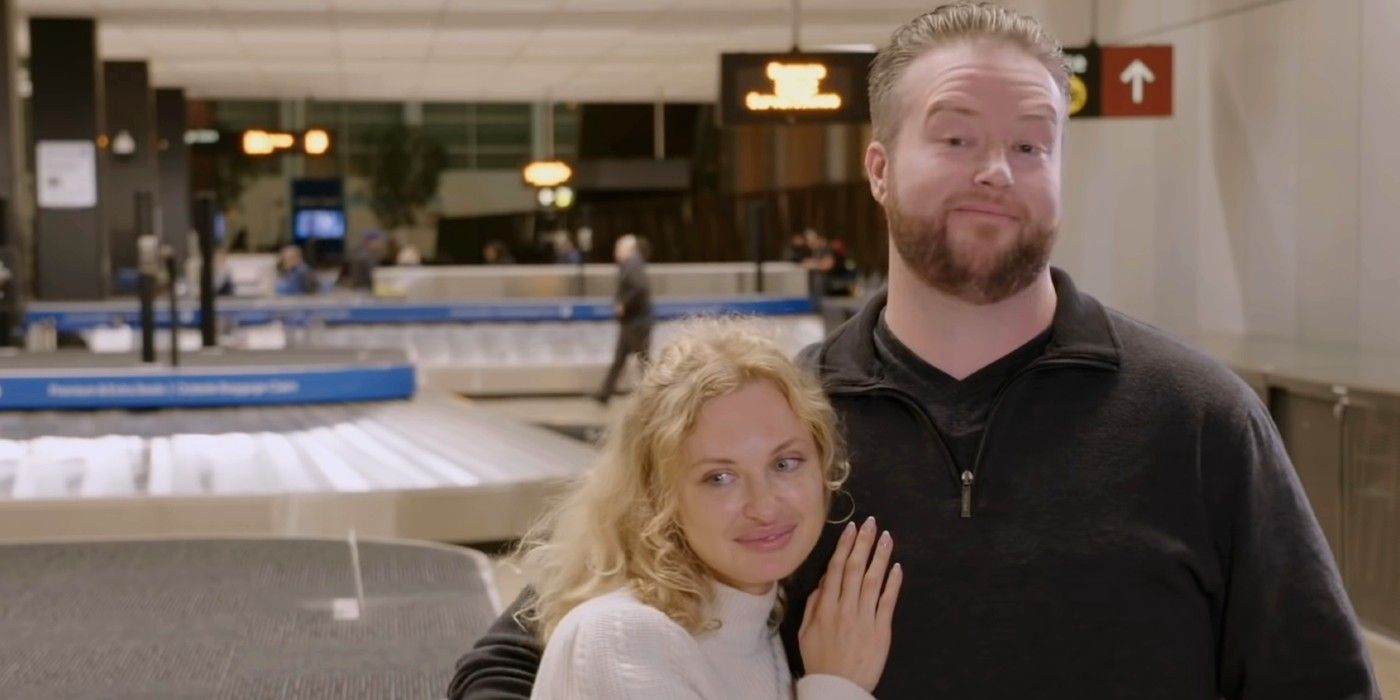 Natalie Mordovtseva And Mike Youngquist In 90 Day Fiance 10 at airport