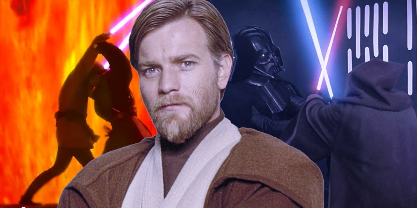 Obi-Wan vs Darth Vader Lightsaber Duels in Star Wars