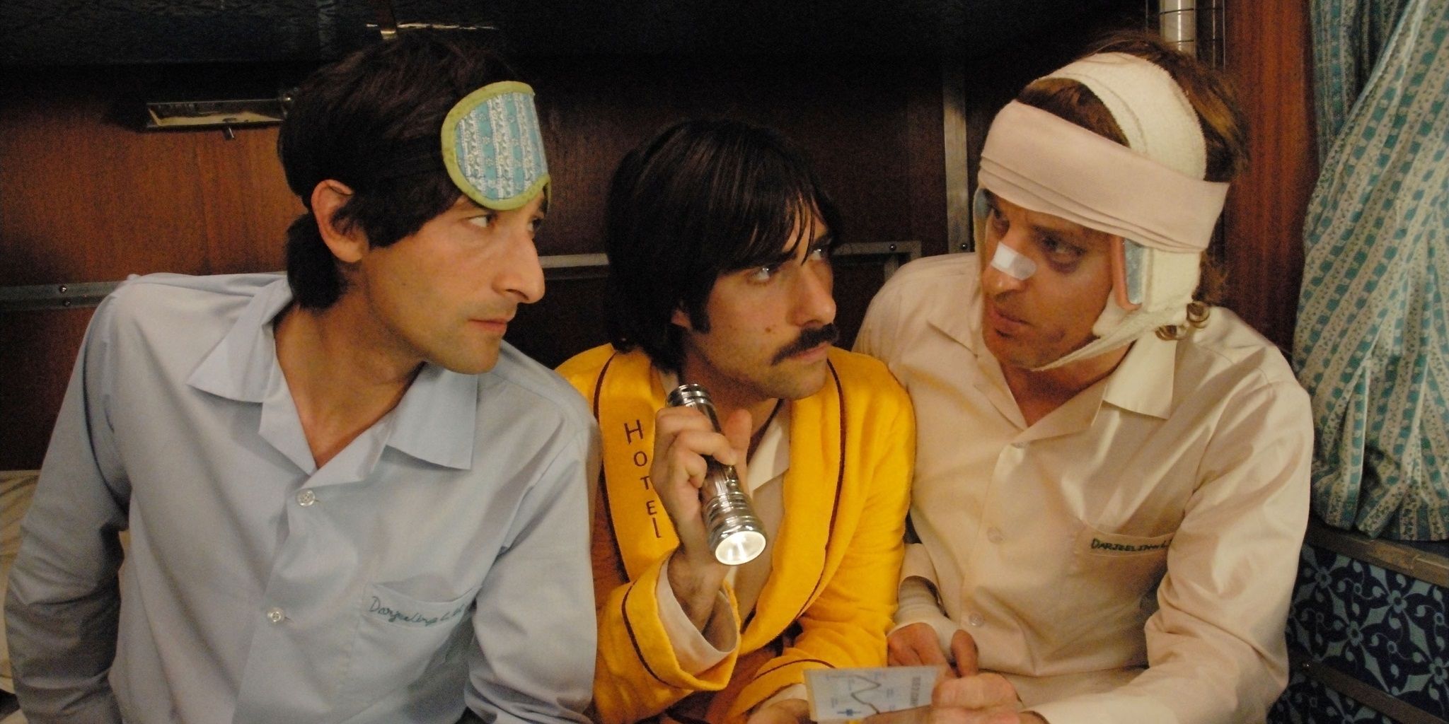 Peter, Jack, and Francis talking in The Darjeeling Limited