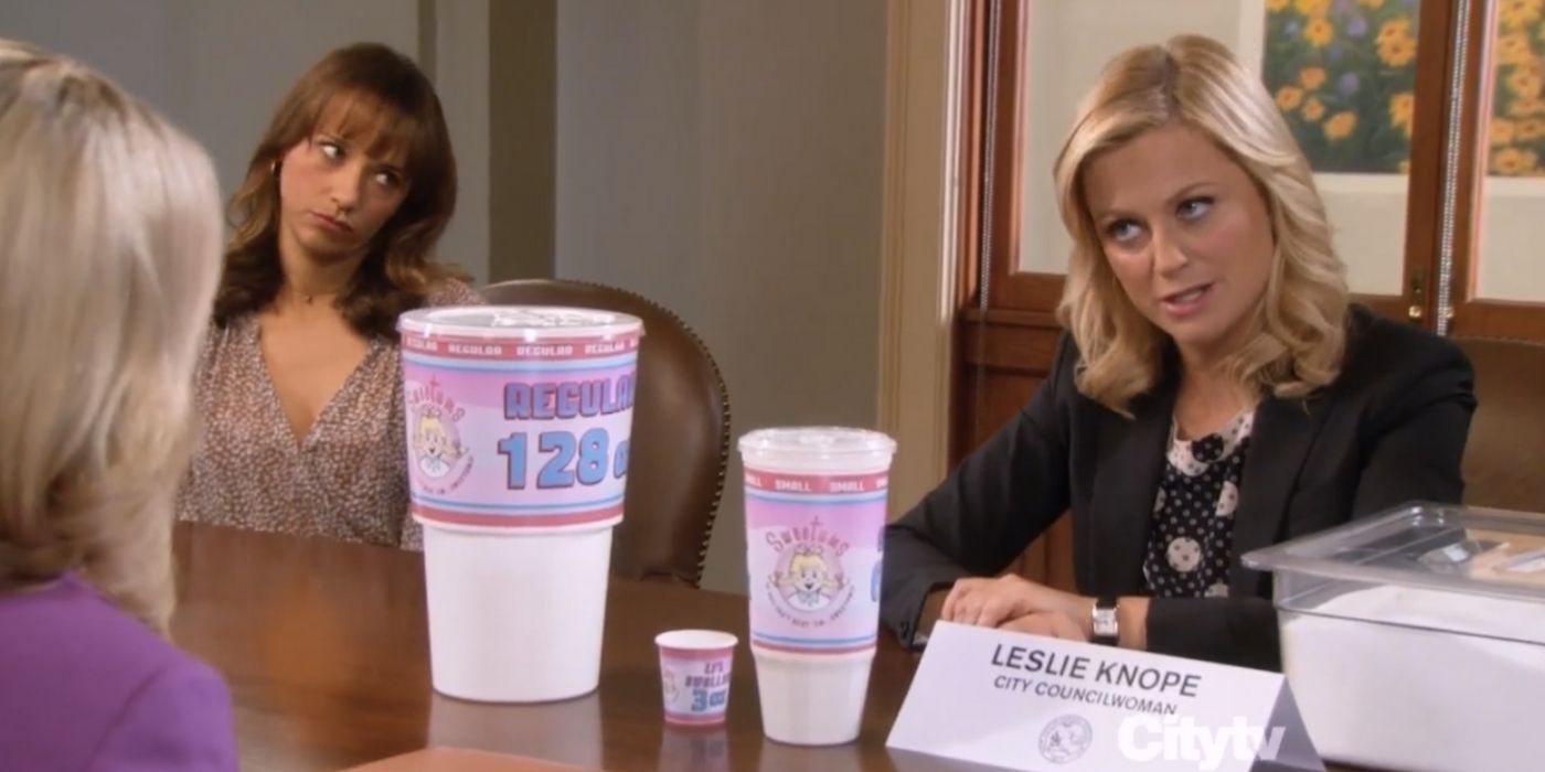 Parks and rec soda sizes with ann and leslie