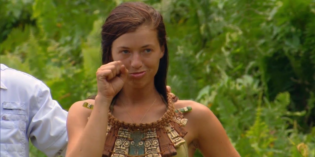 Parvati mock crying with the immunity necklace