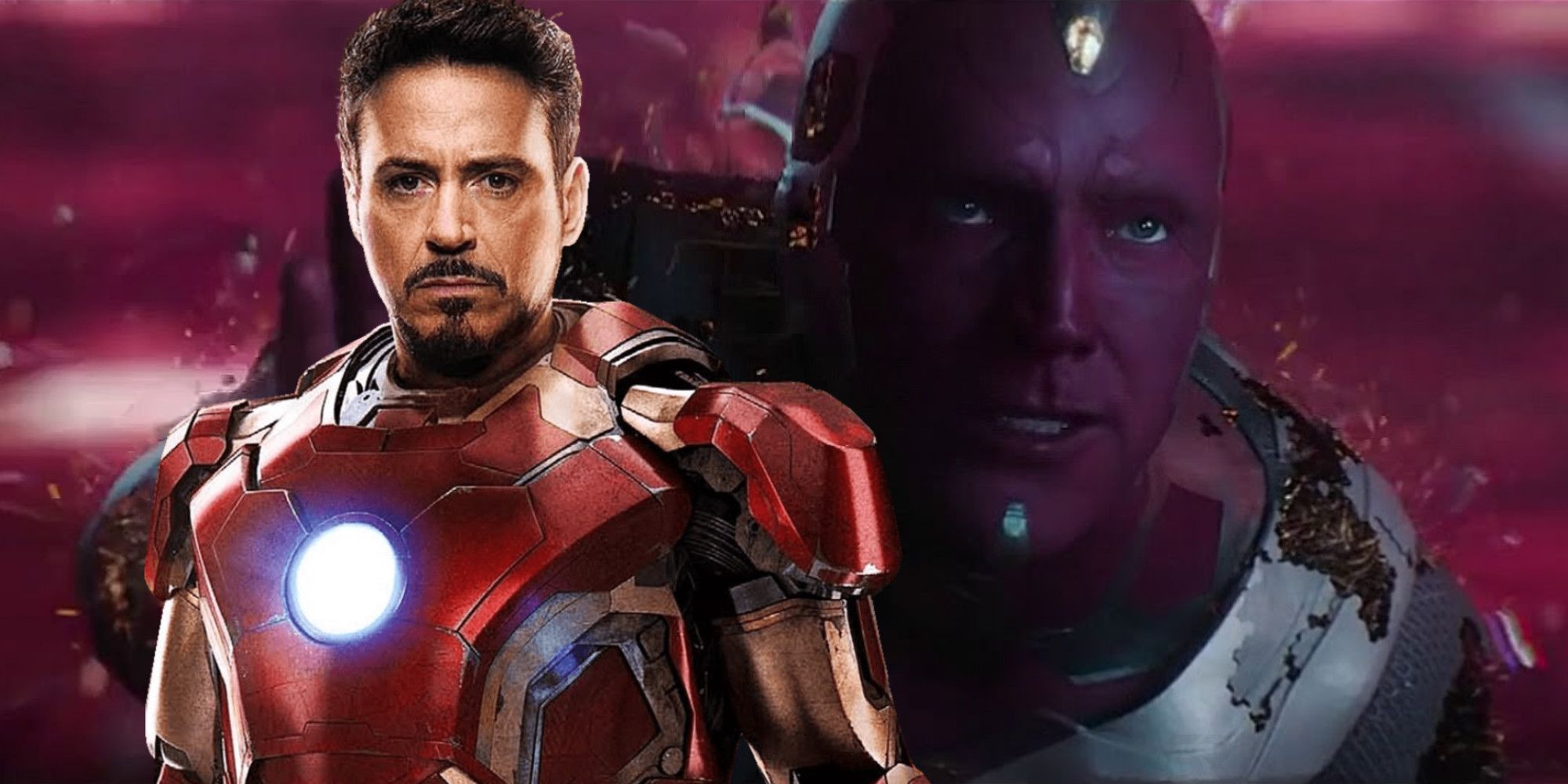 Paul Bettany as Vision Robert Downey Jr as Tony Stark Iron Man WandaVision
