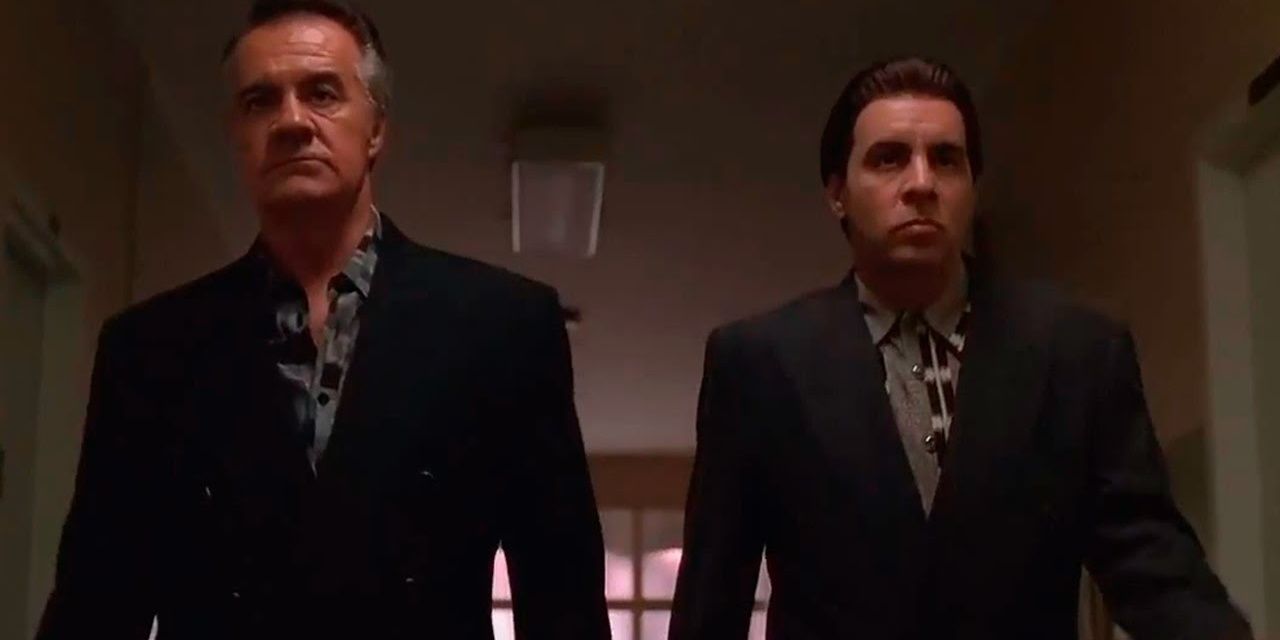Paulie and Silvio leave a meeting with Lupertazzi Crime Family members in The Sopranos