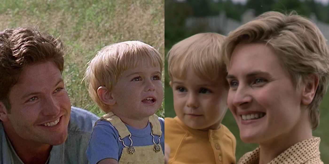 Pet Sematary 1989 collage of parents with Georgie