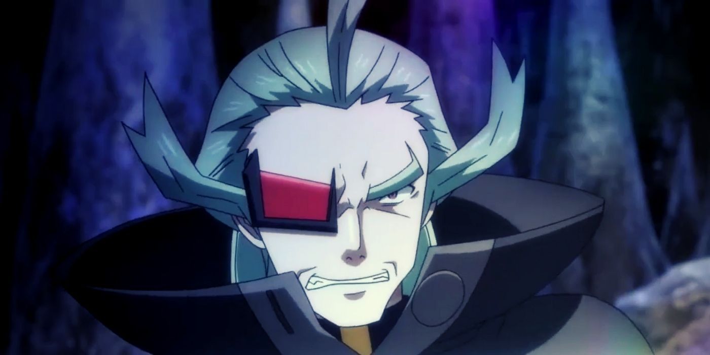 Ghetsis with a frustrated expression in the Pokémon anime