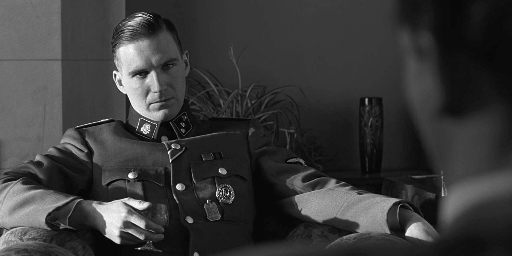 Ralph Fiennes in an SS uniform in Schindler's List