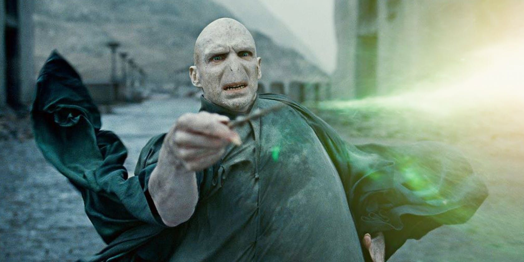 Voldemort firing the killing curse in Harry Potter and the Deathly Hallows Part 2