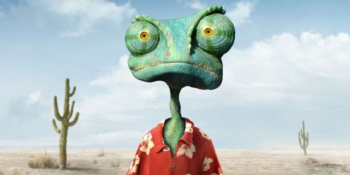 Rango standing in the desert