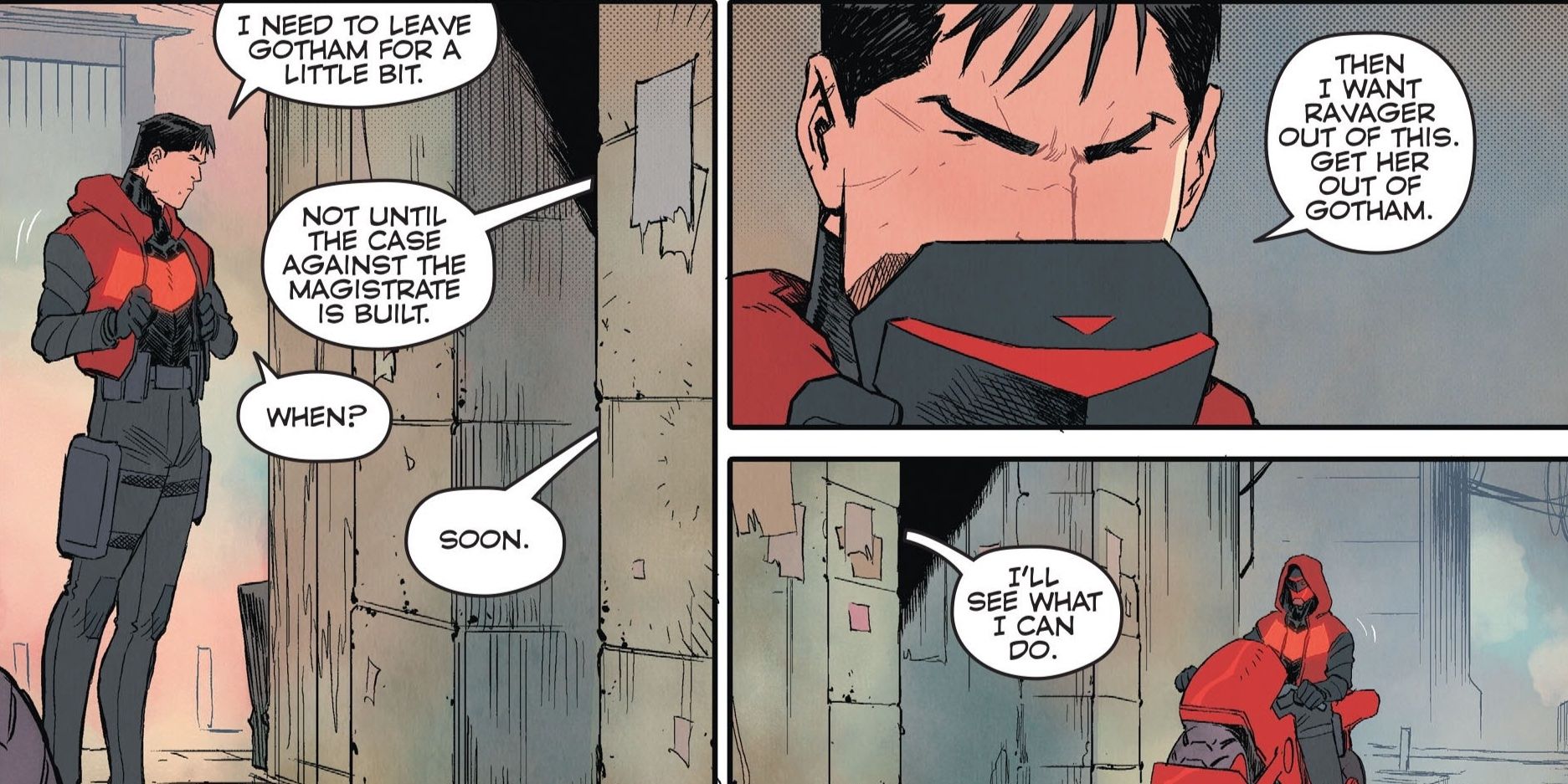 Red-Hood talking to someone in Future State Gotham