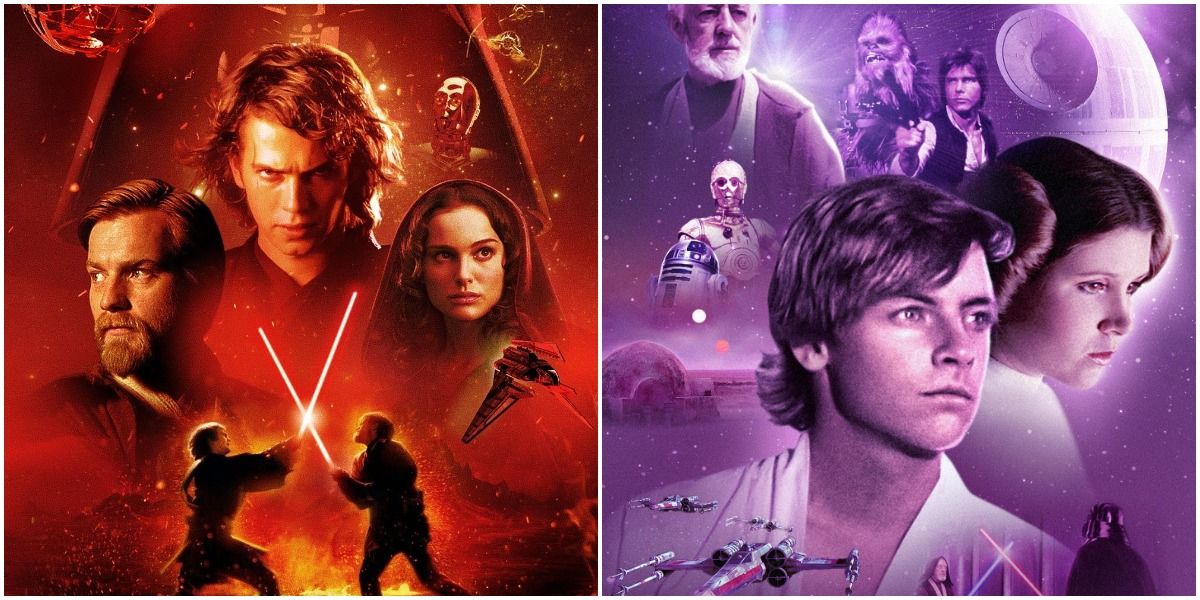 Posters for Star Wars: Episode III - Revenge of the Sith and Episode IV - A New Hope