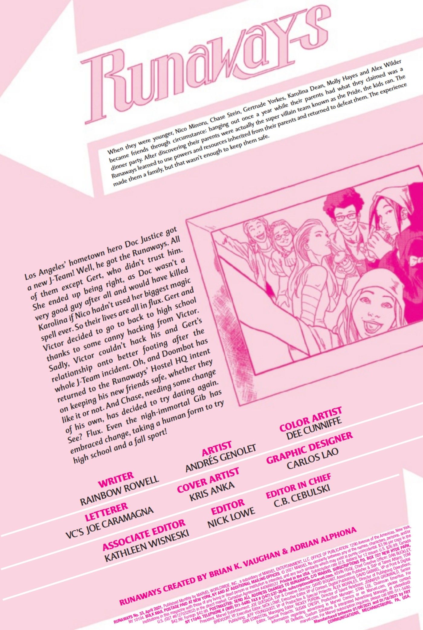 Runaways 33 page 1