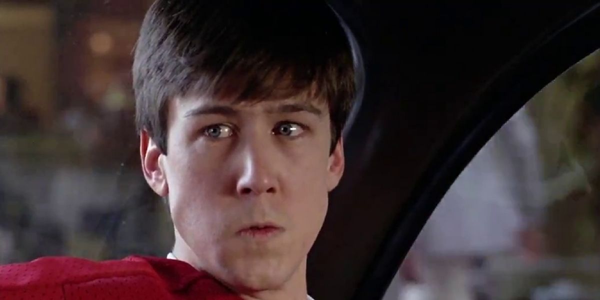 Cameron in the back of a taxi in Ferris Bueller's Day Off
