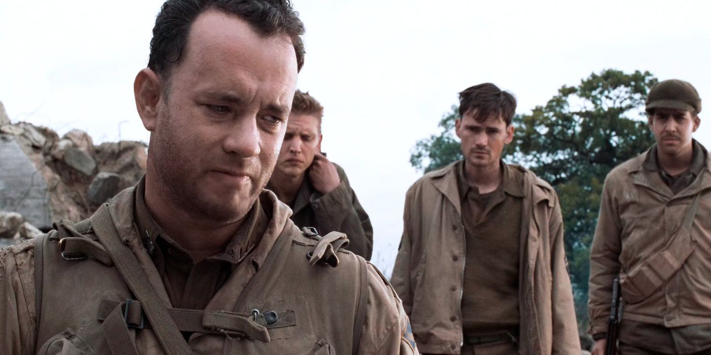 Captain Miller (Tom Hanks) tells his men about his life back home in Saving Private Ryan