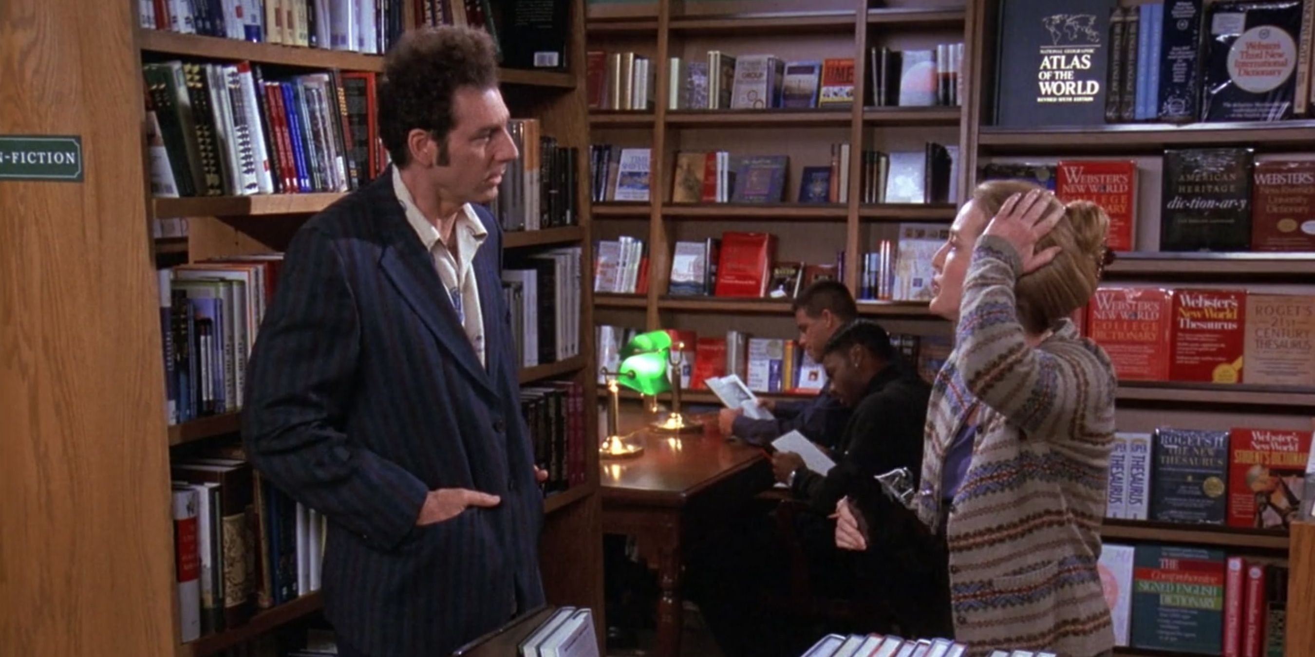 Seinfeld Kramer and Pam in Bookstore