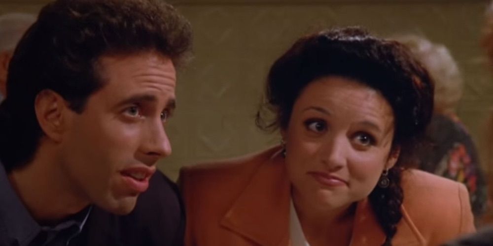 Jerry and Elaine talking on Seinfeld