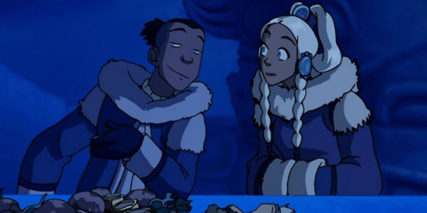 Sokka and Yue in Avatar the Last Airbender