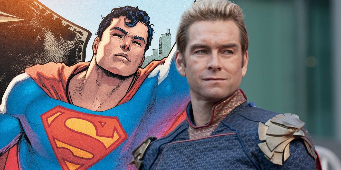 Superman and Antony Starr as Homelander in The Boys