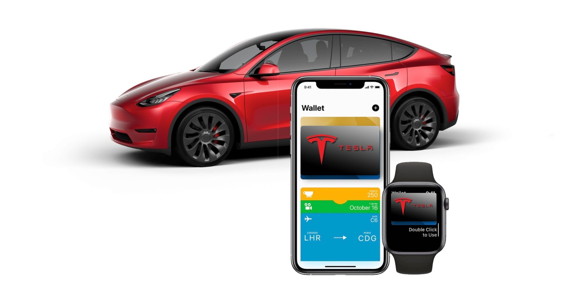 add tesla car key to apple wallet