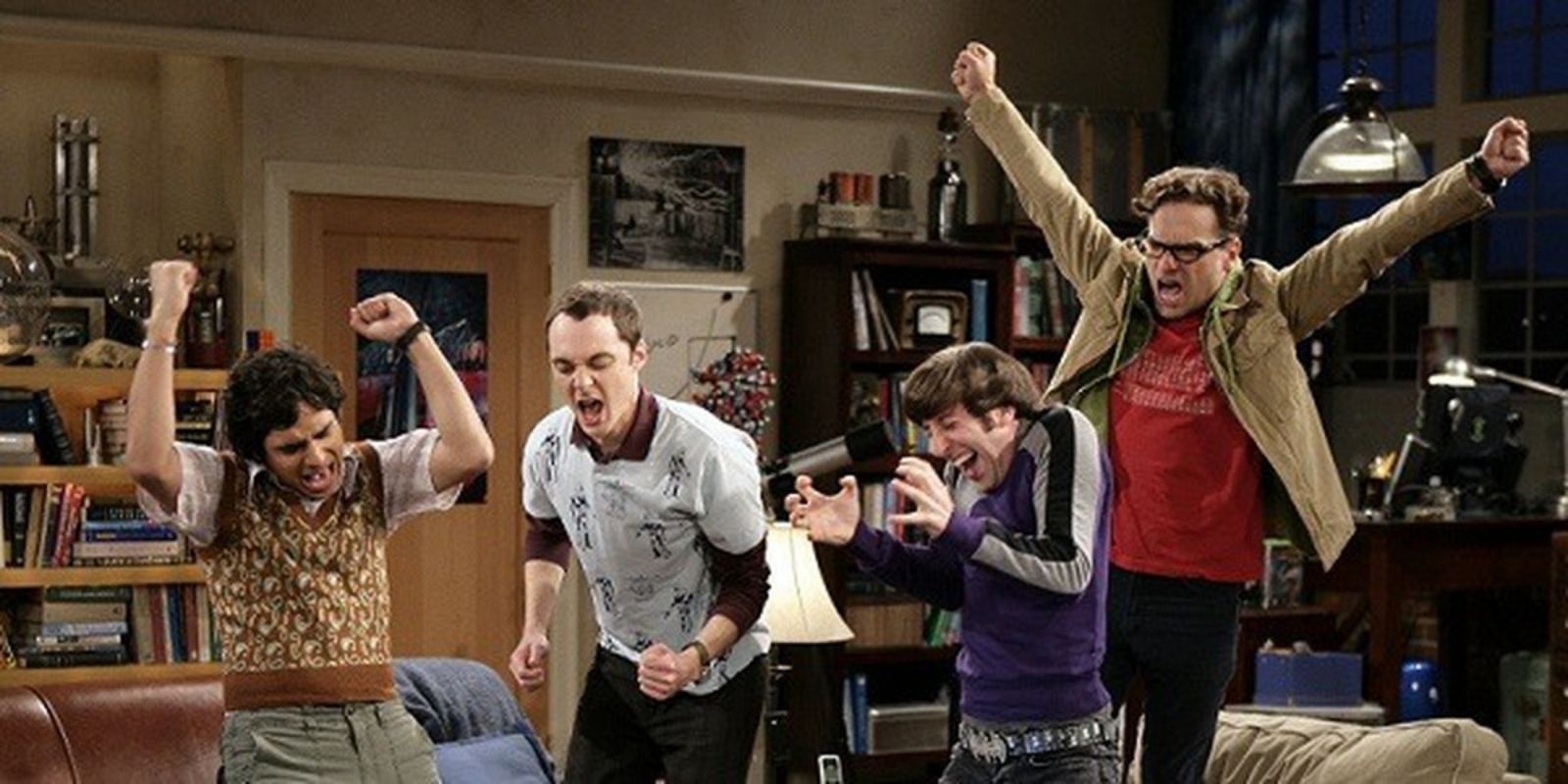 The Big Bang Theory Guys Dancing and celebrating.