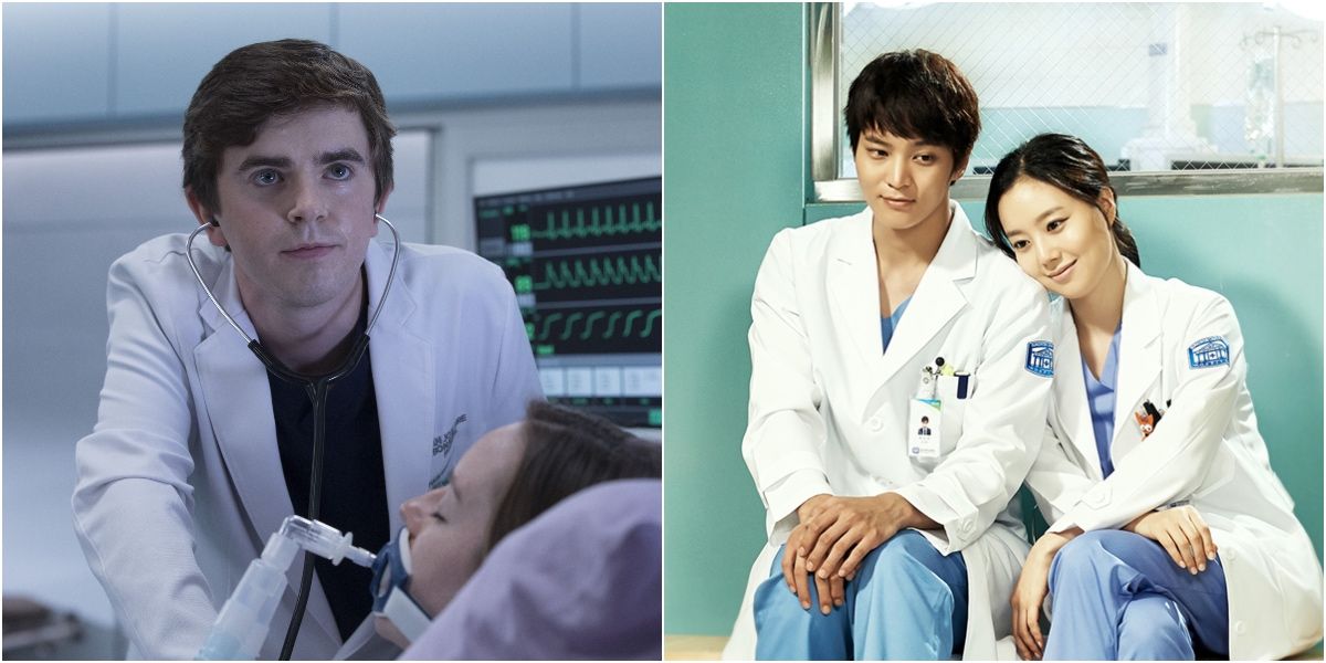 Freddie Highmore as Dr.Shaun and Joo Won Park Shi‑on in Good Doctor
