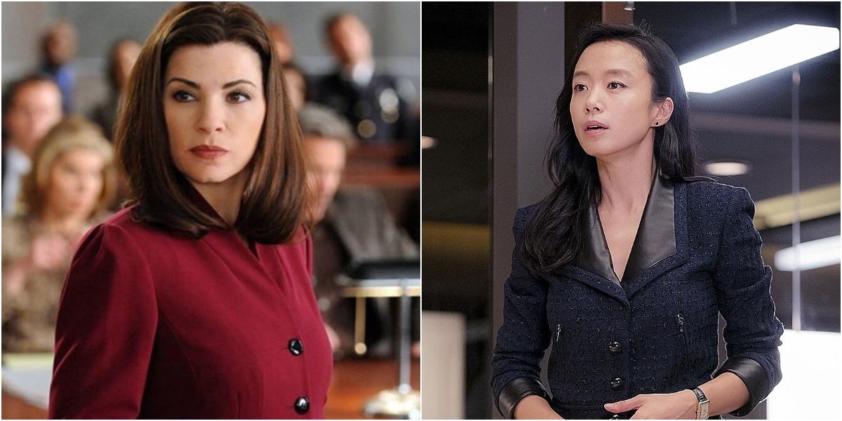 Margulies as Alicia Florrick and Jeon Do‑yeon as Kim Hye‑kyung in The Good Wife