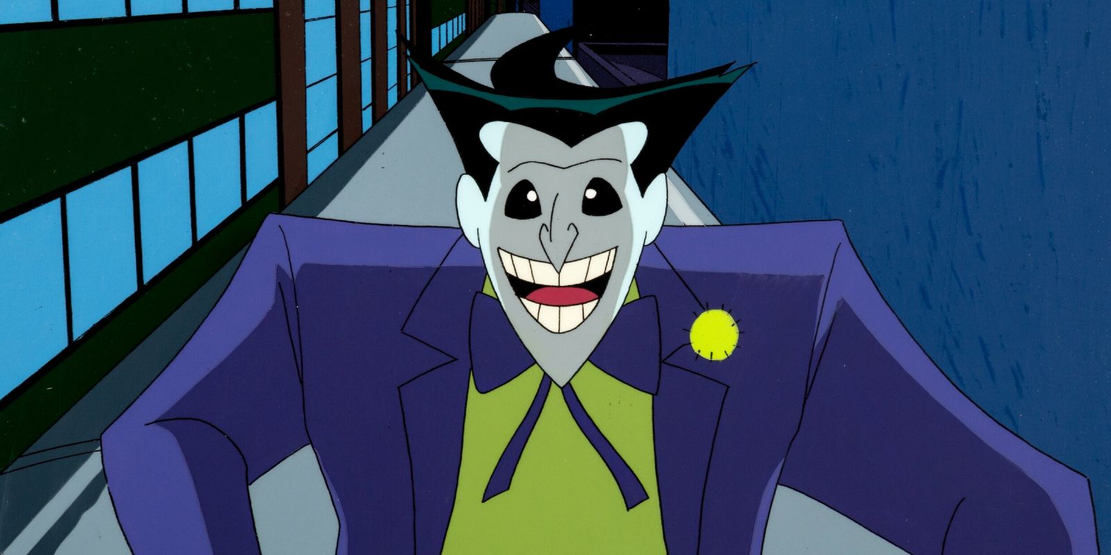 O Coringa em um trem em The New Batman Adventures