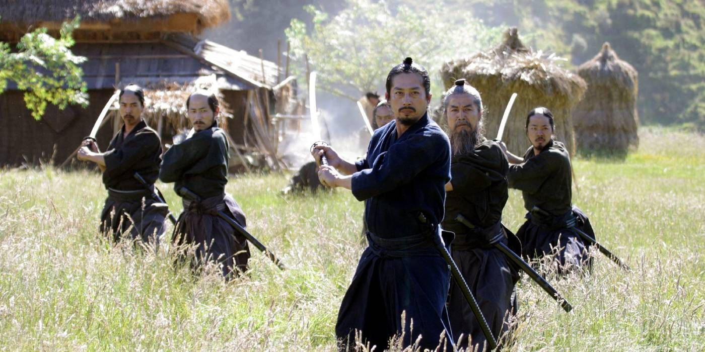 Samurai training in a field in The Last Samurai