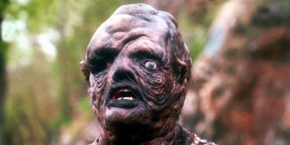 A close-up of the mutant Toxie in The Toxic Avenger
