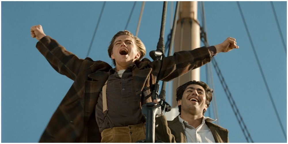 Jack Dawson scream at the front of the ship in Titanic