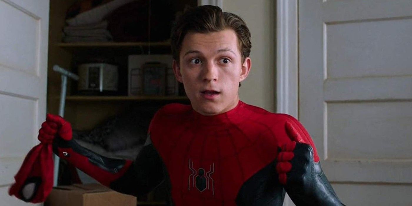 Peter Parker removes his mask in Spider-Man: Far From Home