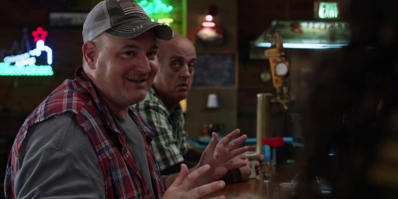 Tommy drinking at the Alibi in Shameless