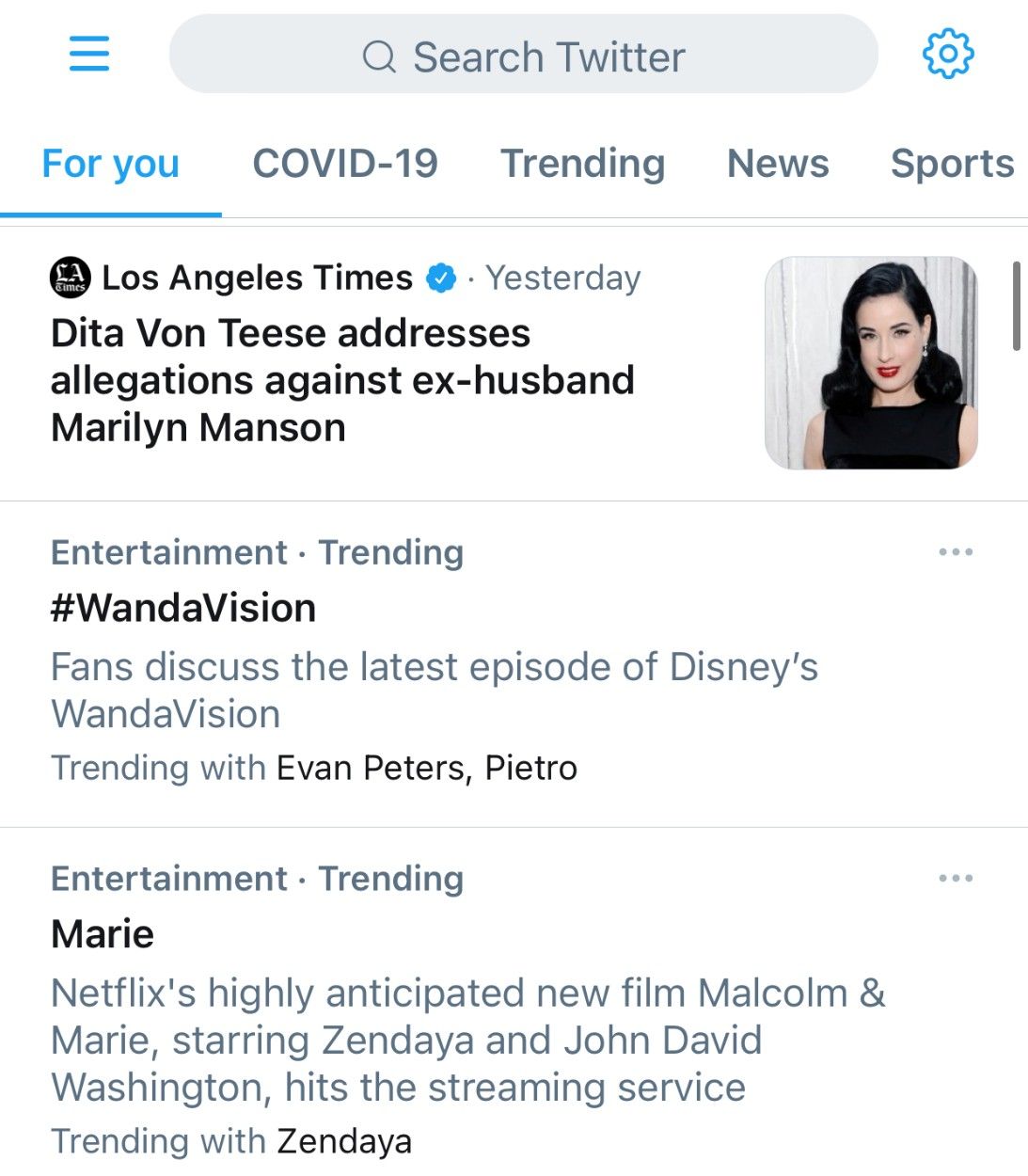 Twitter Trending topics Wandavision spoiler