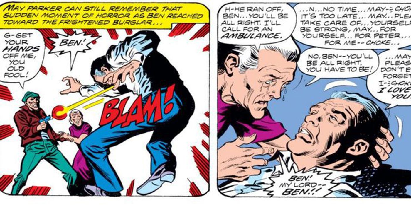 The death of Uncle Ben in Spider-Man comics.