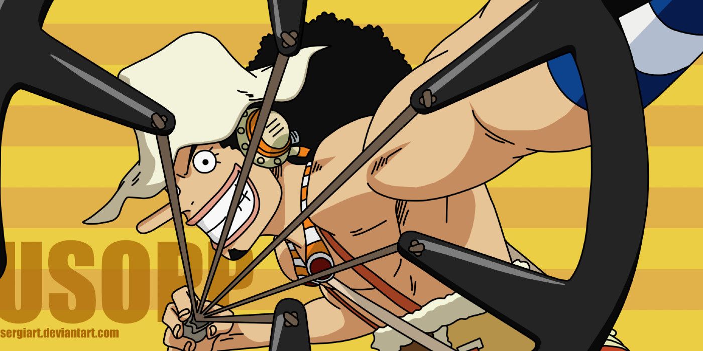 Usopp with his Kabuto in One Piece.