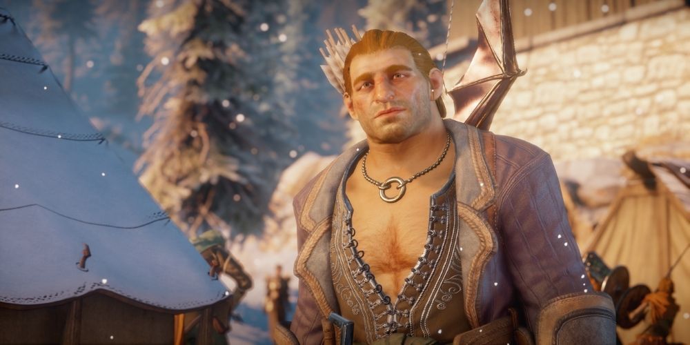 Varric at Haven in Dragon Age: Inquisition