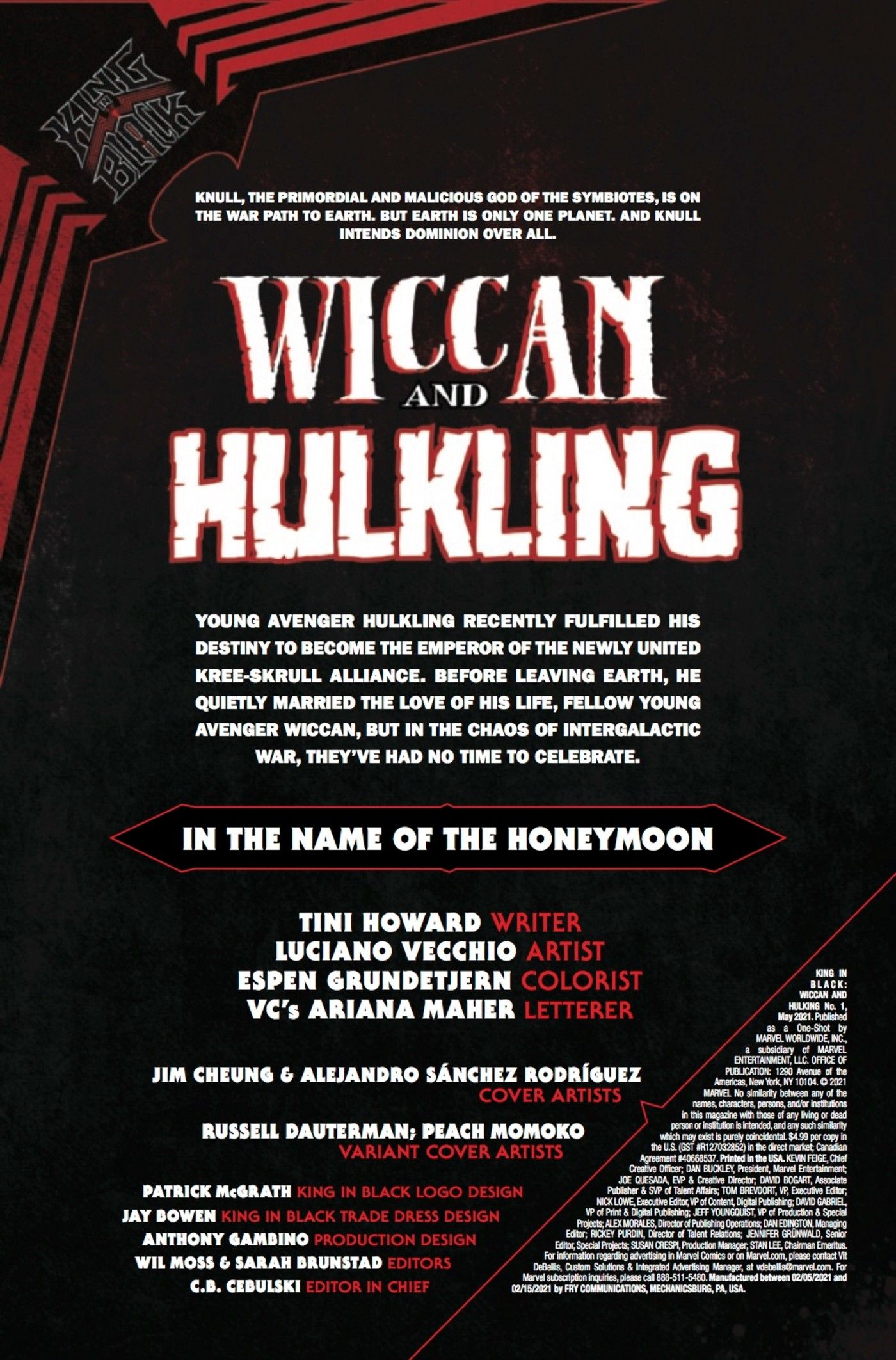 Wiccan Hulkling King in Black credits
