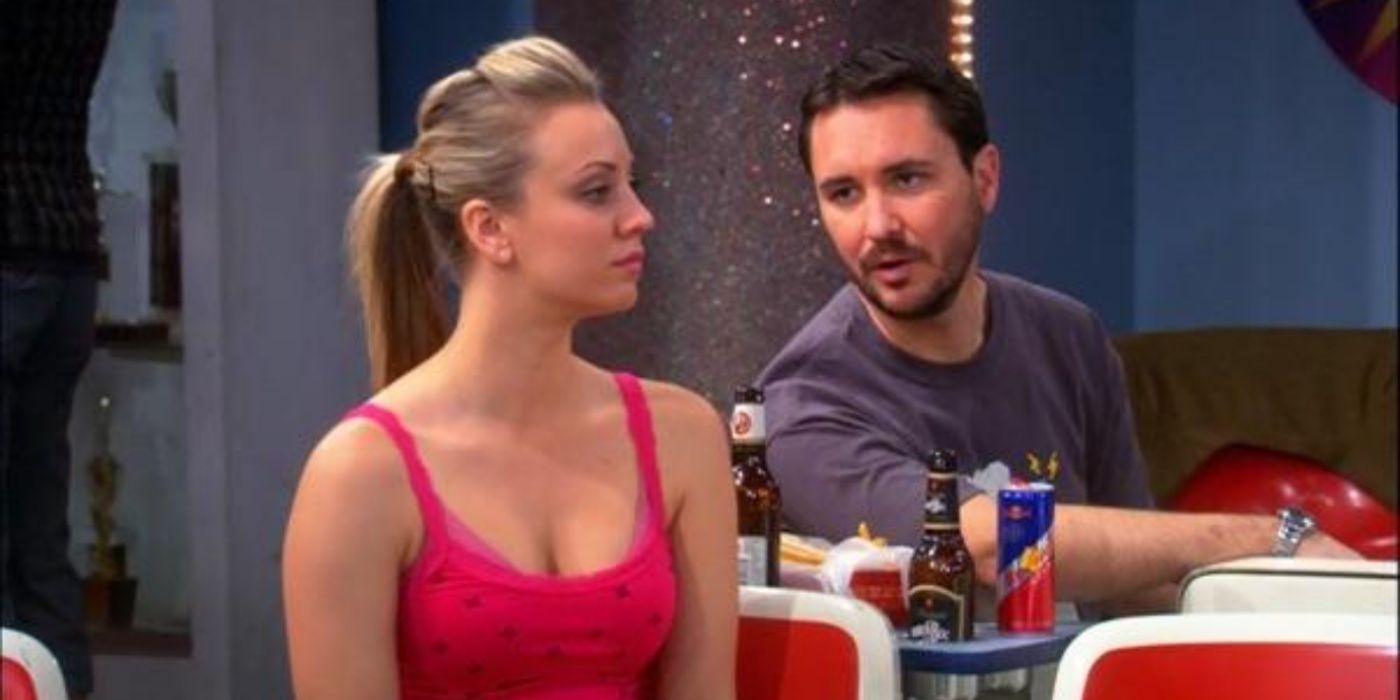 Wil Wheaton and Penny bowling in The Big Bang Theory