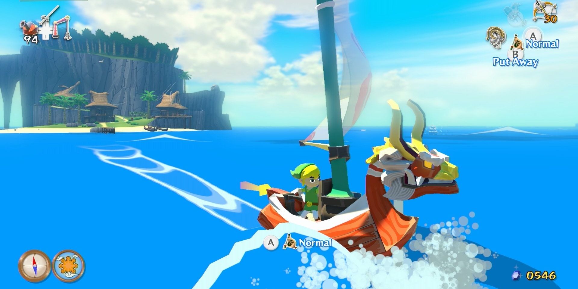 Link Sailing On A Boat In The Legend Of Zelda: The Wind Waker