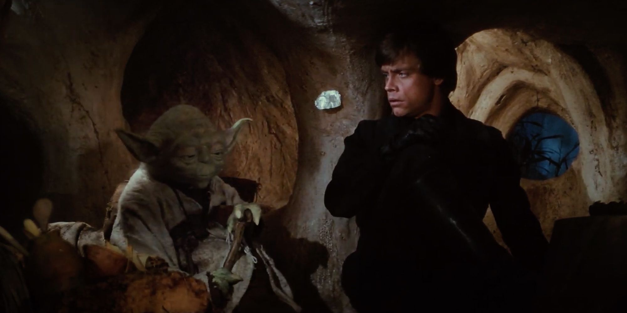 Yoda e Luke conversam antes da morte de Yoda em Return Of The Jedi