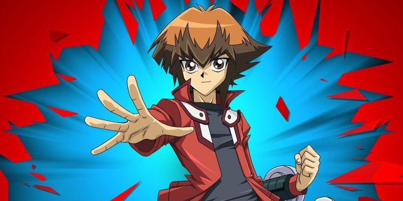 Jaden Yuki reaching out with his hand in Yu-Gi-Oh! GX 