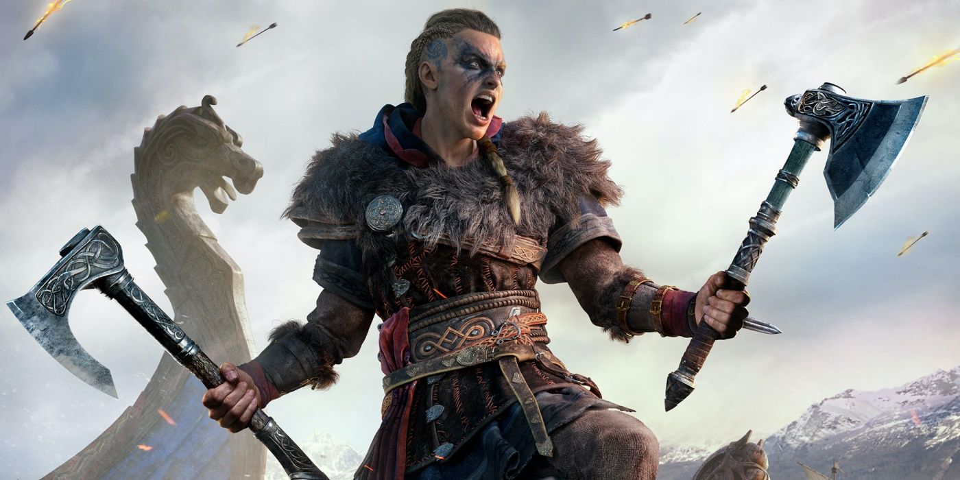 Eivor holds axes in battle in Assassin's Creed Valhalla