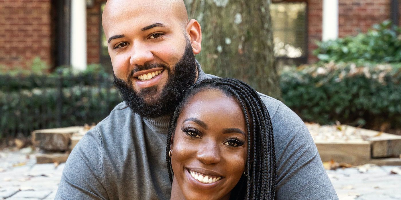 Briana & Vincent from Married at First Sight smiling outside home