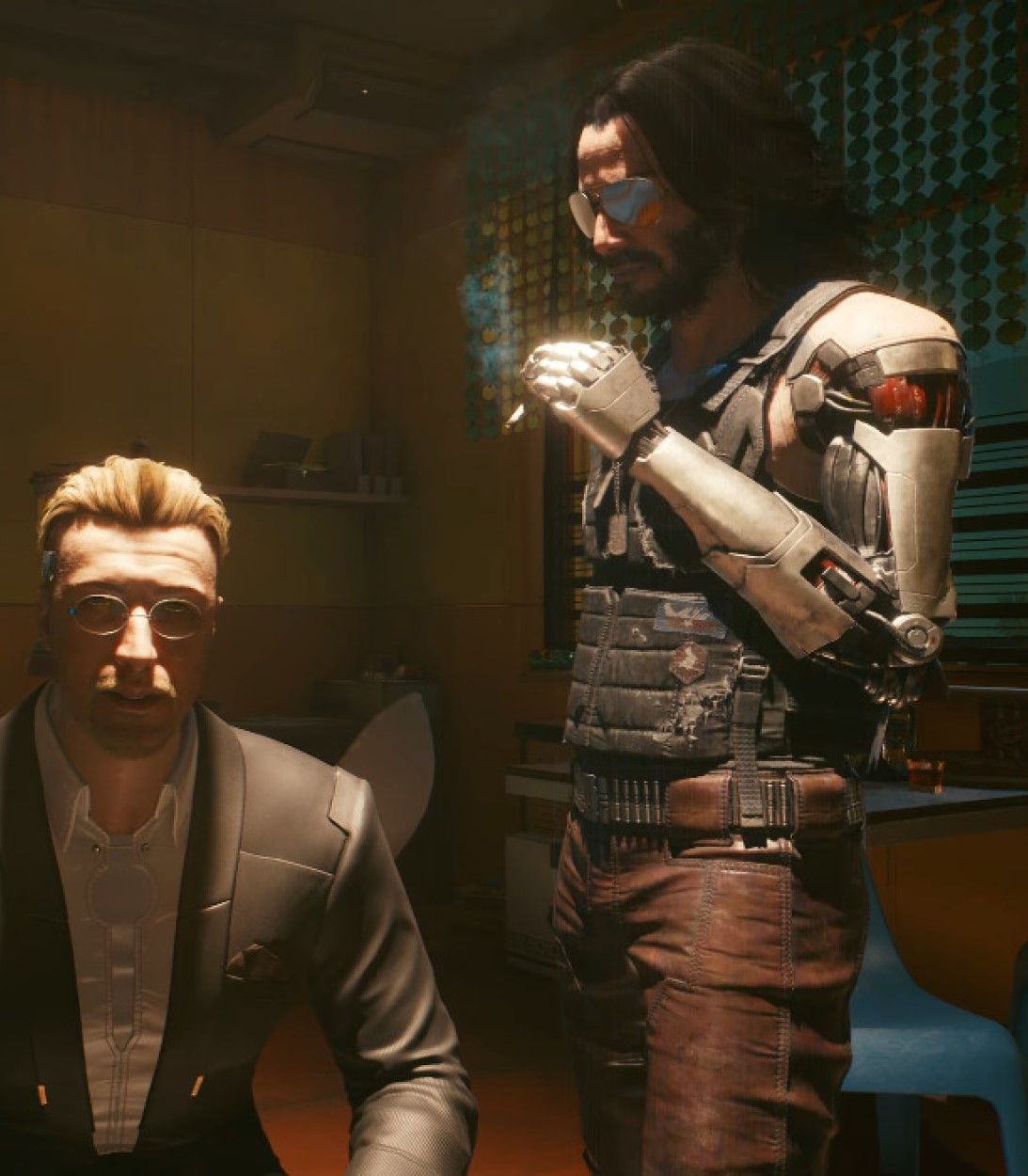 Johnny interrupting interrogation of Anders in Cyberpunk 2077