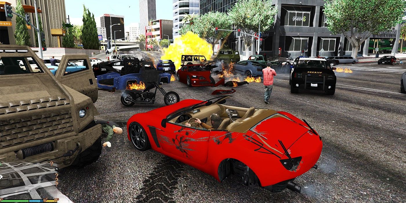 Trying to survive GTA 5's campaign amid the absurdity of the Chaos Mod