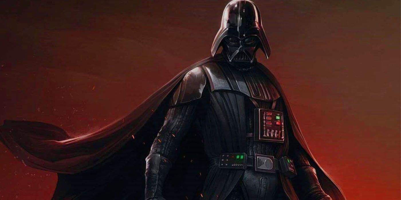 Darth Vader on a red background
