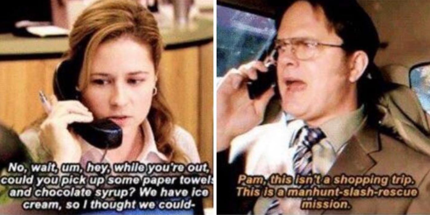 dwight and pam on the phone - the office