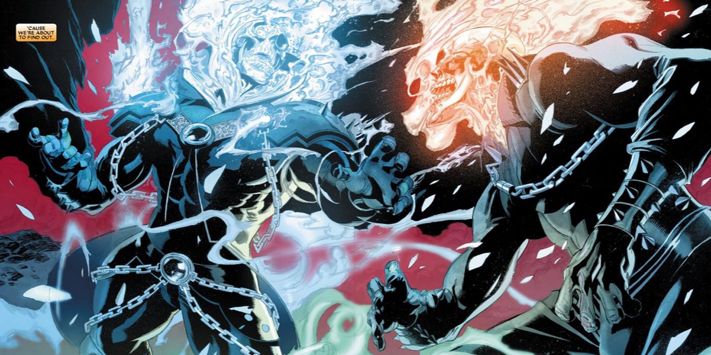 Ghost Rider fighting another spirit in Ghost Rider: Hell Bent And Heaven Bound