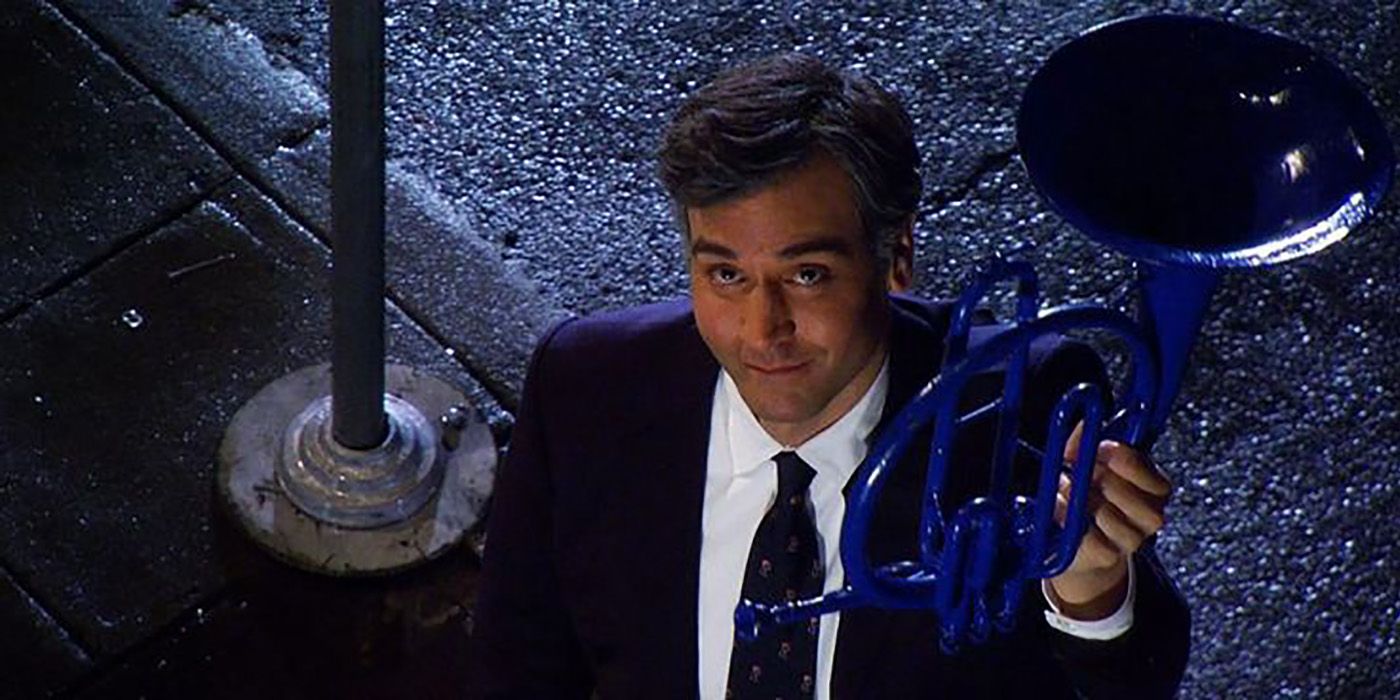 Ted holding the blue French horn in HIMYM