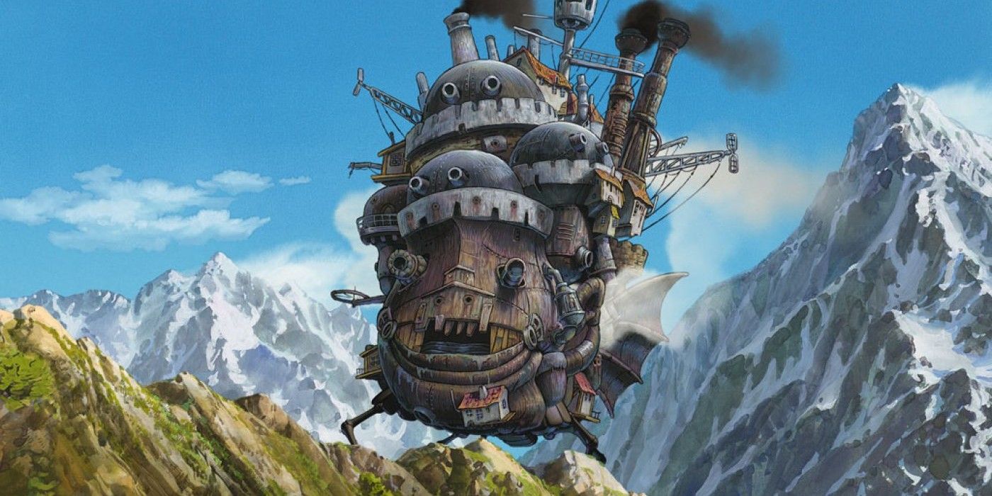 The titular moving castle in Studio Ghibli's Howl's Moving Castle roams the countryside